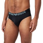 Emporio Armani Underwear Men's Men's Brief All Over Eagle Microfiber Boxer Briefs, Black,