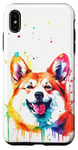 Coque pour iPhone XS Max Corgi rouge clair aquarelle colorée chien maman papa