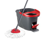 Vileda Easy Wring, Clean spin mop and bucket set with foot pedal, Telescopic Handle 85 – 123 cm, Floor mop with spinning wringer, 2in1 Microfibre mop head