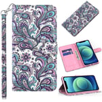 GLANDOTU Samsung Galaxy A21s Case Flip Wallet PU Leather Cover with Magnetic Button Standing Funstion Full Body Protective Phone Cases - Swirl