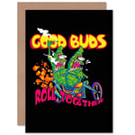 Wee Blue Coo Greeting Get Well Soon Adult Grass Buds Roll Together Gift Sealed Greeting Card Plus Envelope Blank inside Cadeau