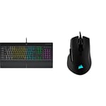Corsair K55 RGB PRO Wired Membrane Gaming Keyboard QWERTY, Black & Ironclaw RGB Optical FPS/MOBA Gaming Mouse- Black