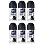 Nivea Men Roll On Deodorant Invisible Black and White Original 50ml x 6