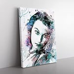 Vivian Leigh In Abstract Modern Art Canvas Wall Art Print Ready to Hang, Framed Picture for Living Room Bedroom Home Office Décor, 76x50 cm (30x20 Inch)