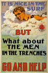 WA139 Vintage WW1 It Is Nice In The Surf BUT What About The Men In The Trenches - Go And Help Australian World War 1 Poster Re-Print - A2+ (610 x 432mm) 24" x 17"