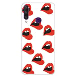 Huawei Y6p - Gummi cover i printet design - Rød læbe