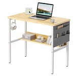 CubiCubi Bureau Informatique Ordinateur - 80 * 40 * 73 cm Simple Bureau Petite PC Table Stable pour Bureau, Domicile, Chambre, Salon, Beige