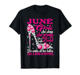 June Girl Like a Boss in Control diamond shoes Funny girl T-Shirt