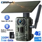 Campark Solar 4G Cellular Trail PIR Wildlife Camera 2K Hunting Game NO GLOW IP66