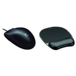 Logitech B100 Optical Mouse with Gel Mouse Pad Bundle - Black