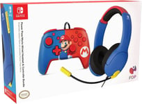 Pack Manette Filaire Rematch + Casque Super Mario Switch Airlite Pdp