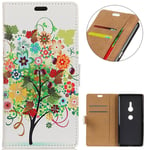 KM-WEN® Case for Sony Xperia XZ2 (5.7 Inch) Book Style Fruit Tree Pattern Magnetic Closure PU Leather Wallet Case Flip Cover Case Bag with Stand Protective Cover Color-7