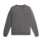 Lymann Merino V-Neck Sweater: S Grey-Melange