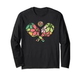 Floral Pickleball Paddles for Women, Retro Pickleball Coach Long Sleeve T-Shirt