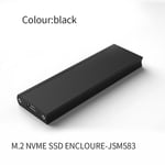 Black USB 3.0 boîtier SSD M.2 NVME SSD à Type C support pour disque dur M2 2230-2280 boîtier de disque dur externe pour NVME SSD JSM583 puce