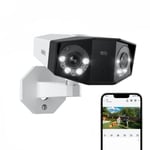 Reolink - 4K 8MP Caméra Surveillance PoE Extérieure, Double Objectif Vision 180°, Détection Personne/Véhicule/Animaux, Vision Nocturne Couleur, Audio