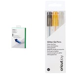 Cricut Joy Foil Transfer Kit & 2008070 Joy Glitter Gel Pens 0.8, Black/Gold/Silver (3 ct)