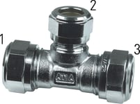 Gelia 3006129012 Klämringskoppling T-rör 12x10 mm, förminskad