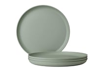 Mepal - Dinner plate 4 pieces Silueta - Dishwasher & microwave resistant - Plastic plates - Dinner plates - Tableware - 26 cm - Nordic sage