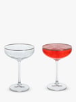Dartington Crystal Gatsby Cocktail Saucer Glass, Set of 2, 290ml, Clear