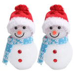 NUOBESTY 2PCS Christmas Night Lights Neon LED Snowman Table Lamps Decorative Bedside Light Desktop Ornament for Xmas Home Table Party Bedroom Living Room Decor