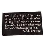LSSJJ Engraved Wallet Cards - Perfect Anniversary Gifts for Men from Wife Anniversary Card for Him - Valentines Day, Couple, Deployment Keepsake,Black