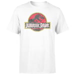 Jurassic Park Logo Vintage Men's T-Shirt - White - 3XL - White