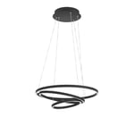 EGLO connect.z Suspension luminaire LED connectée Lobinero-Z, lampe suspendue dimmable en forme d’anneau, ZigBee, application et commande vocale Alexa, blanc chaud – froid, lustre en métal noir