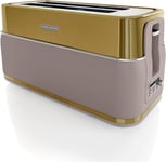 MORPHY RICHARDS 4 Slice Long Slot Toaster, Signature Opulent 245743 Latte & Gold