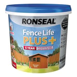 Fence Paint Harvest Gold Ronseal RSLFLPPHG5L 5 Litre Fence Life Plus Paint