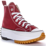 Converse A06514C Run Star Hike Platform Maroon Lace up Trainers UK 3 - 8