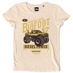 Teetown - T Shirt Femme - Monster Truck - Retro Big Foot Superman Batman Vintage Grave Digger Crash Américain Maximum Destruction Auto - 100% Coton Bio