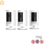 Ring Battery Stick Up Cam Triple Pack in White 1080p HD Video Two-Way Talk