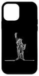 Coque pour iPhone 12 mini One Line Art Dessin Lady Liberty