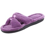 isotoner Pantoufle Signature X-Slide pour femme avec bordure en satin et mousse à mémoire de forme, ultraviolet, 36.5/37 EU