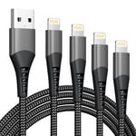 Iphone Charger Cable 4Pack[0.3M 1M 1M 2M], Mfi Certified Iphone Cable USB to Lig