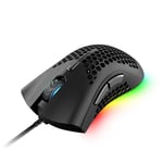 Wired Lightweight Gaming Mouse 10 Chroma RGB Backlit USB Gaming Mice & 7 Buttons Programmable Driver 12000DPI Ergonomic Ultralight Honeycomb Shell, Compatible with PC Laptop - Black