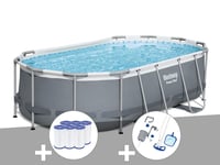 Kit piscine tubulaire Bestway Power Steel ovale 4,57 x 2,50 x 1,00 m + 6 cartouches de filtration + Kit d'entretien