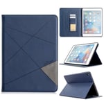 Housse iPad Air (9.7"), iPad Air 2 Etui de Protection, Premium PU Cuir Flip Portefeuille Coque iPad Air- iPad Air 2 Bleu
