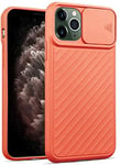 Oihxse Compatible with iPhone XR Case [Camera Protection] with Slide Camera Cover Stylish Design Anti-Scratch Shockproof Non-Slip Slim Soft TPU Silicone Bumper Protective Cover-Orange