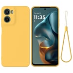 EIDERWOOD Motorola Moto G05 / E15 Liquid Silikon Skal m. Rem - Gul
