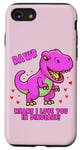 iPhone SE (2020) / 7 / 8 Rawr Means I Love You In Dinosaur with Big Pink Dinosaur Case