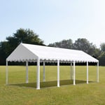 TOOLPORT 4x8 m partytält utan sidoväggar, PVC-presenning,  vit, med bottenram - (1054)