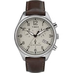 Timex Waterbury TW2R88200 Men's Traditional Leather Strap 42mm Chronograph Watch