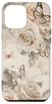 Coque pour iPhone 14 Plus Roses ornées de style victorien, rose, papillon, floral