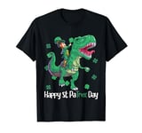 Dino St Patricks Day Shirt Kids Toddler Boys Leprechaun T-Shirt