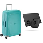Samsonite S'Cure Spinner 69/25 Suitcase, 49 cm, 79 L, Aqua Blue & Tile Bluetooth Item Finder Set