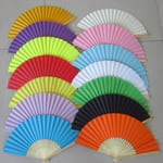 New Potable Chinese Plain Hand Held Fabric Folding Fan Summer Po Orange