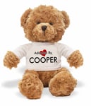 Adopted By COOPER-TB1 "COOPER" Teddy Bear Wearing a Personalised Name T-Shirt