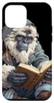 iPhone 12 mini Cute anime blue bigfoot / yeti reading a library book art Case